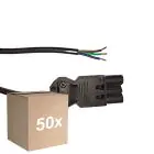 Monipakkaus 50x Noxion GST - Yhteensopiva Virtajohto Musta - Uros + Avoimet päät - 2m - 3 pole 0,75mm2